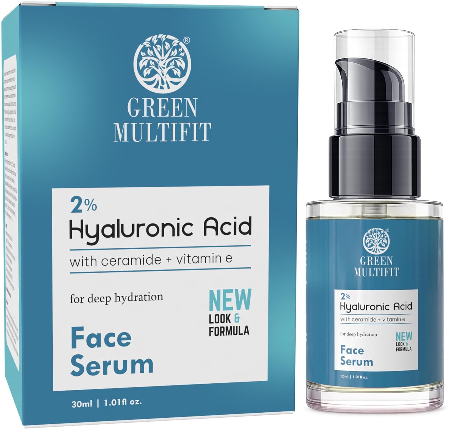 Green Multifit 2% Hyaluronic Acid Face Serum with Ceramide & Vitamin E, 30ml