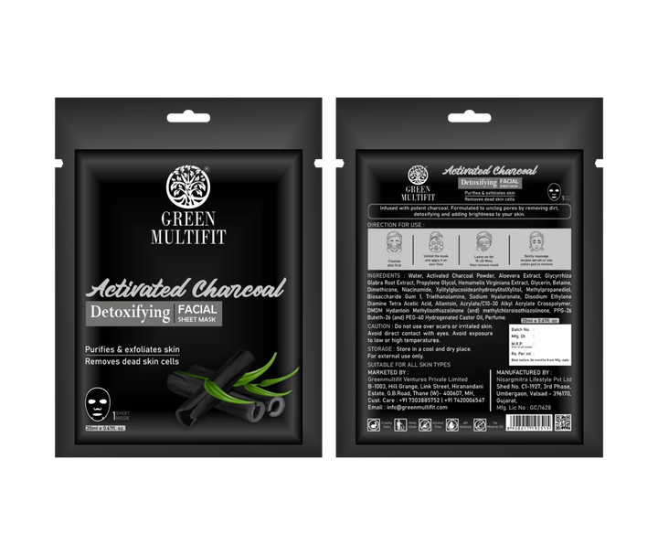 Activated Charcoal Detoxifying - Facial Sheet Mask