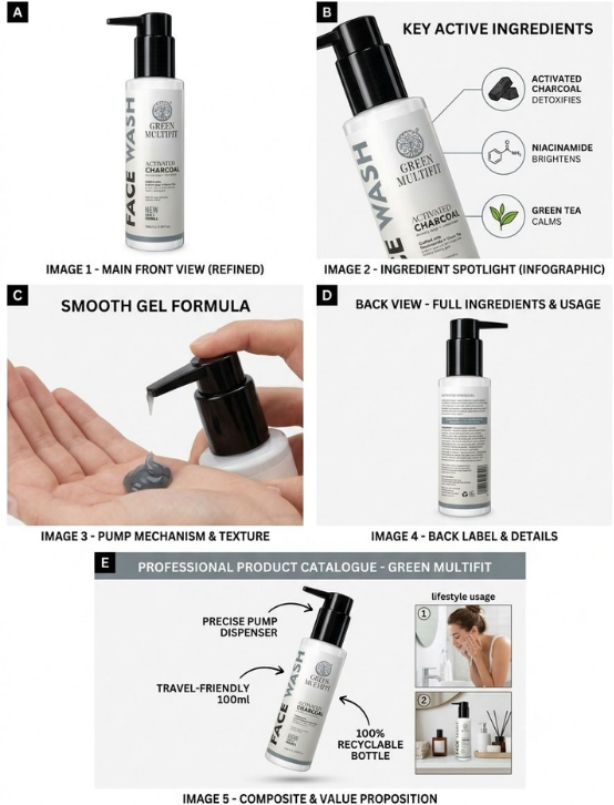 Charcoal face wash- helps to maintain healthy complexion. 100ml