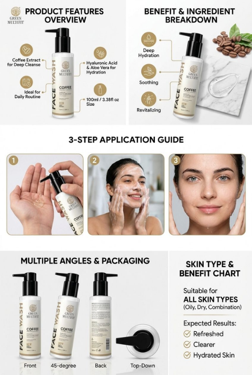 Coffee face wash- helps to maintain healthy complexion. 100ml (Copy)