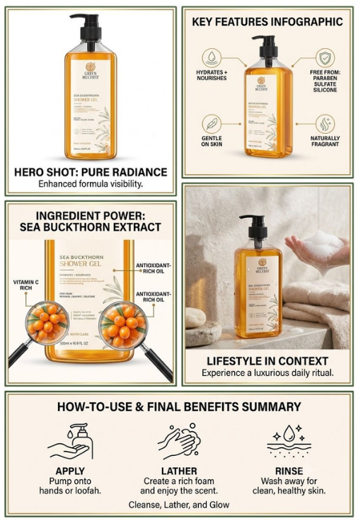 Green Multifit Sea Buckthorn Shower Gel 500ml