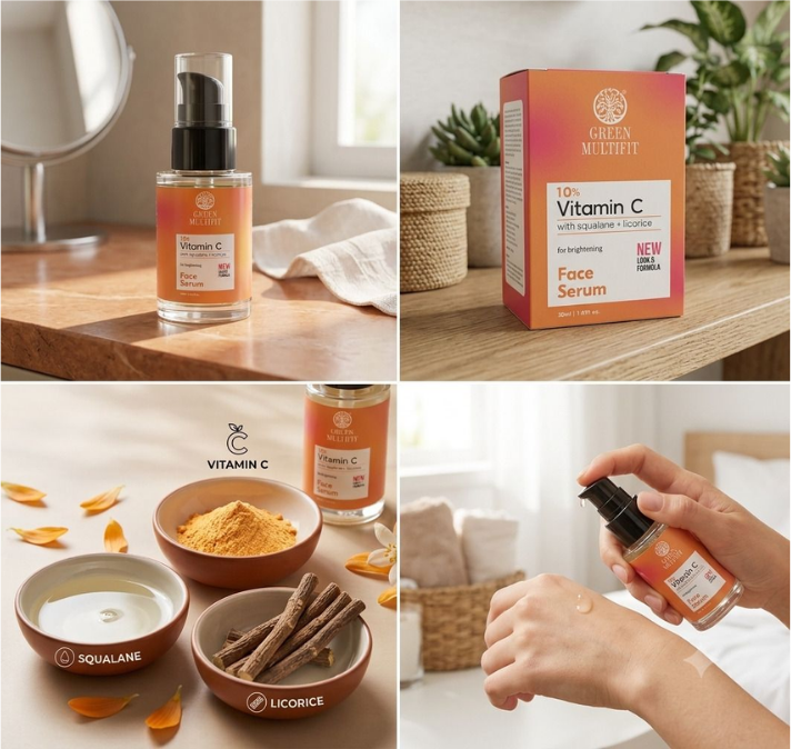 Green Multifit 10% Vitamin C Face Serum with Squalane & Licorice