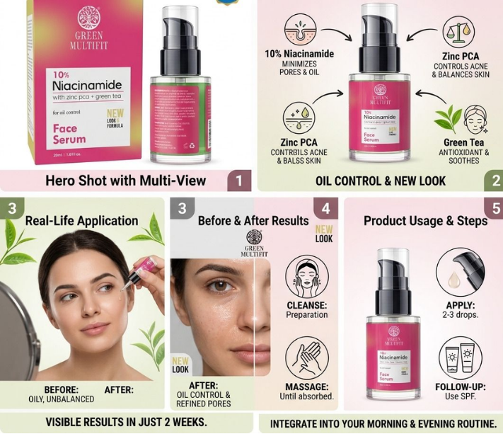 10% Niacinamidewith zinc pca and green tea. lightweight daily serum formulated to help improve the look of uneven tone and pores.