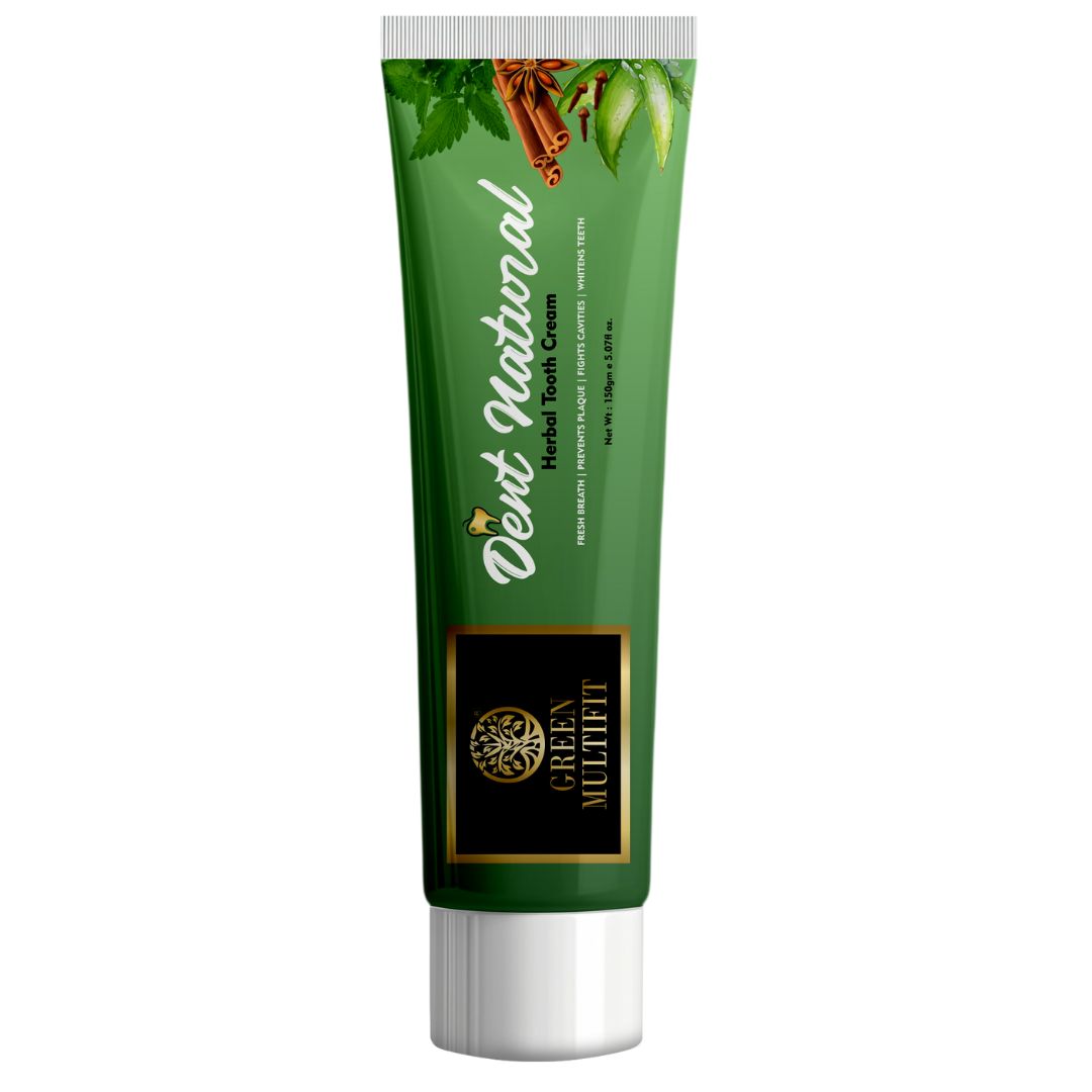 Dent Natural Herbal Toothpaste – Free from Harmful Chemical | Helps to Freshen Breath, Cavity Protection, Enamel Strength, Natural Whitening & Gum Care – 150g