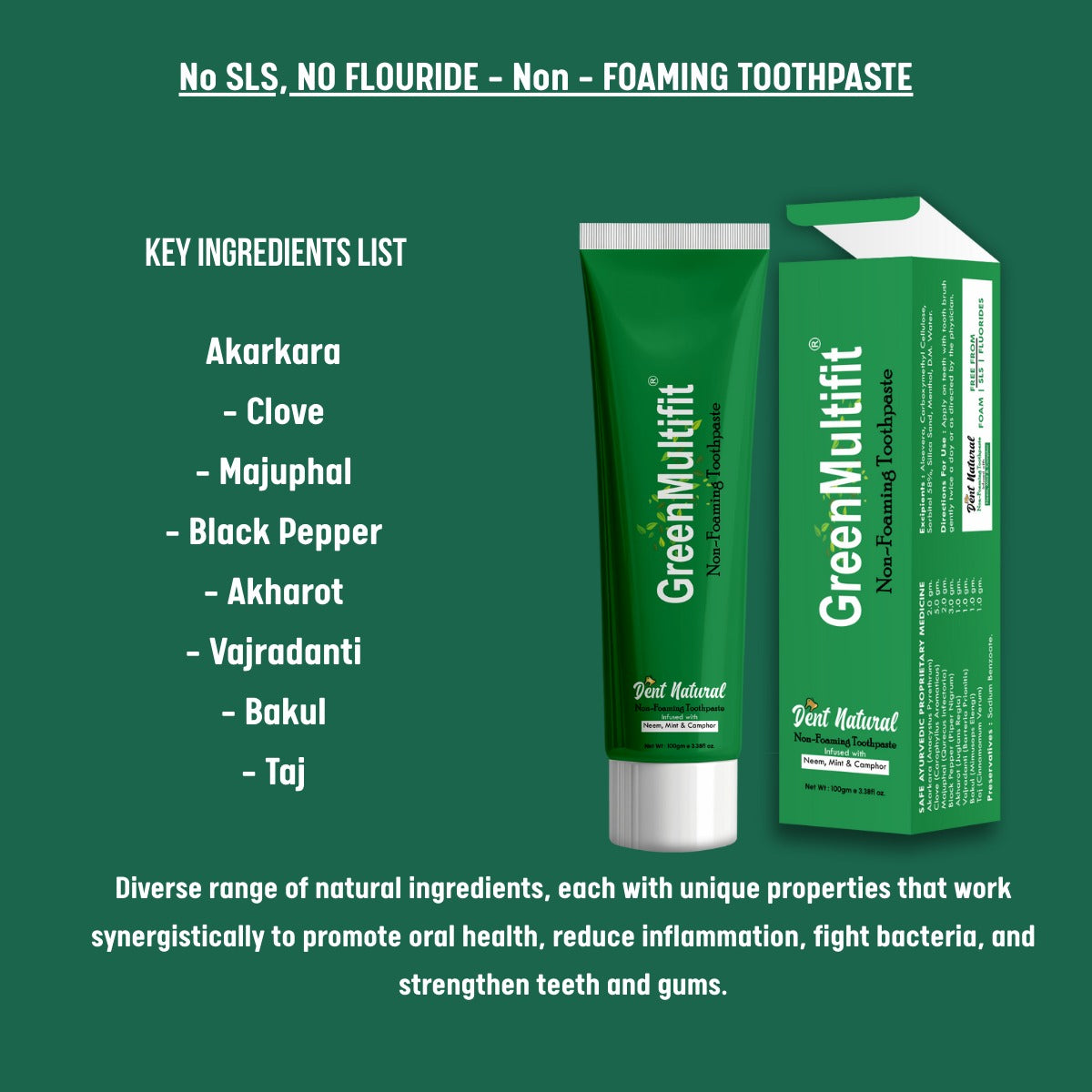 Dent Natural – Non Foaming 100 gms