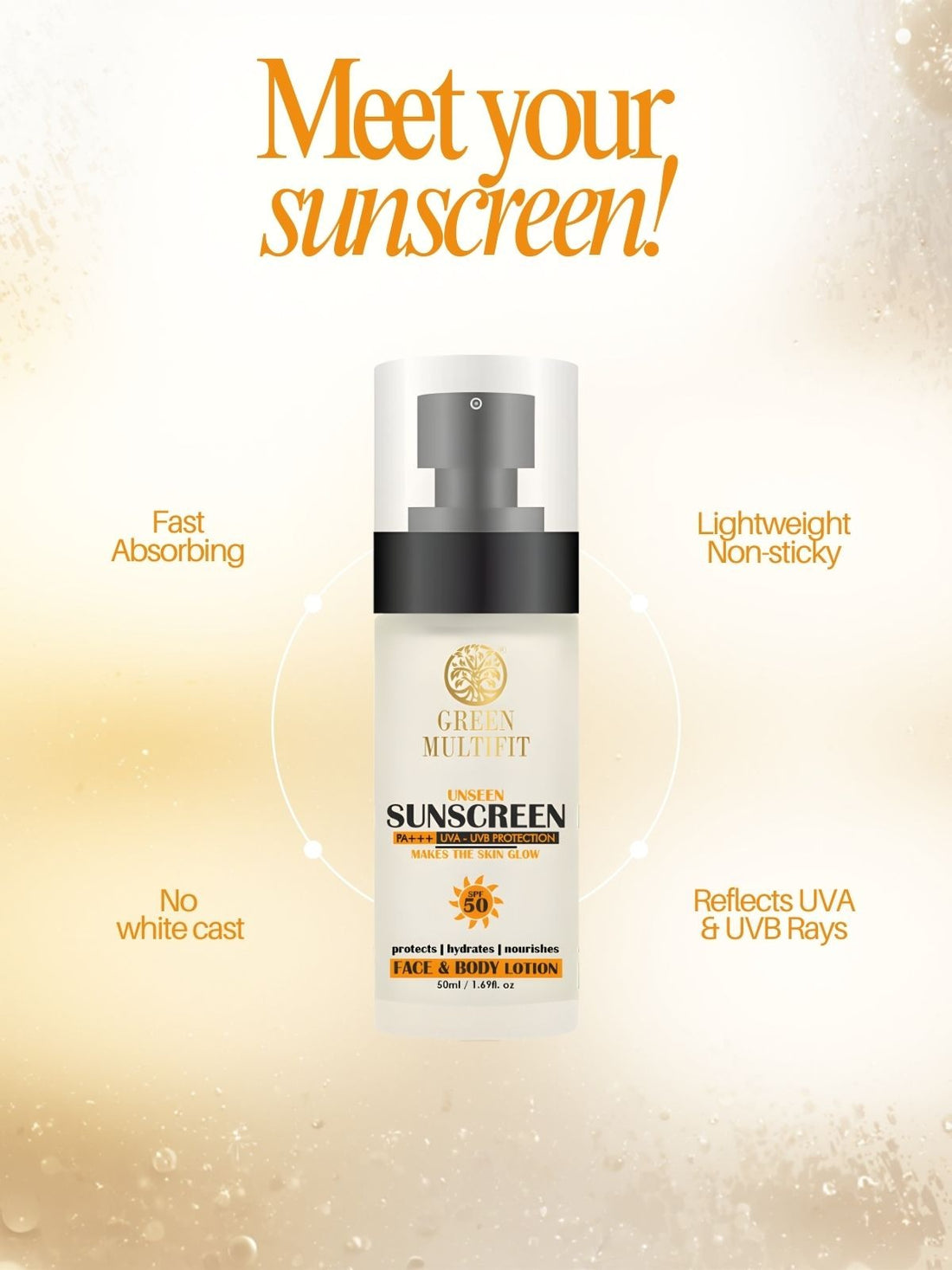 Unseen Sunscreen Face and Body Lotion SPF 50+++