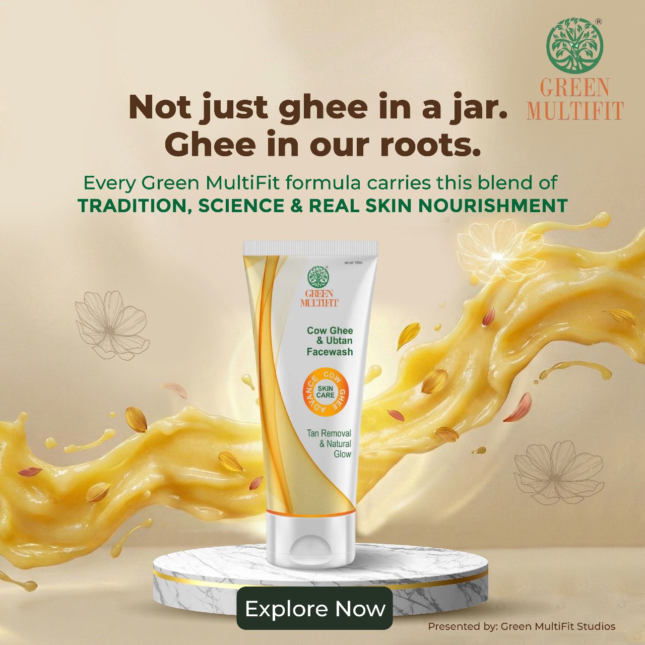 Cow ghee vitamins and Ubtan infused face wash – 100ml