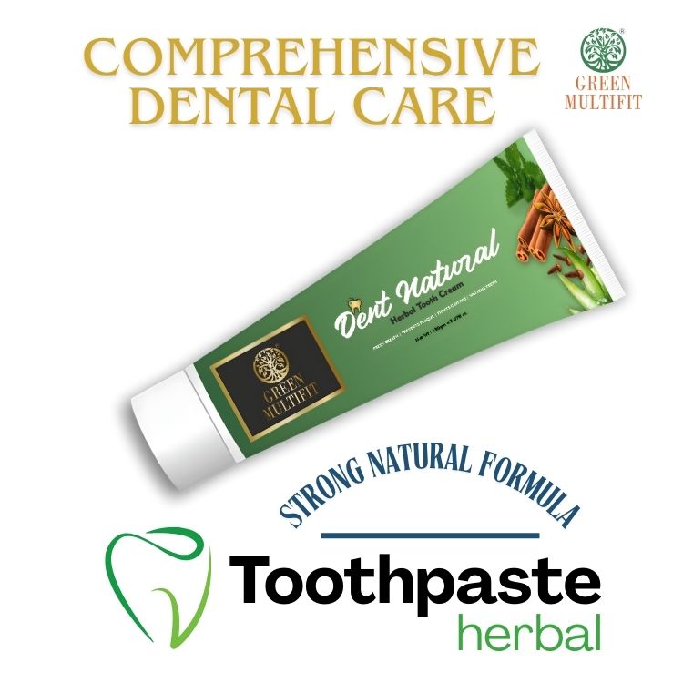 Dent Natural Herbal Toothpaste – Free from Harmful Chemical | Helps to Freshen Breath, Cavity Protection, Enamel Strength, Natural Whitening & Gum Care – 150g