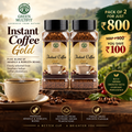 GREENMULTIFIT Instant Coffee Gold Freeze Dried Coffee 60g Pet Jar- Pack of 2.  Rich Aroma Premium (Copy)
